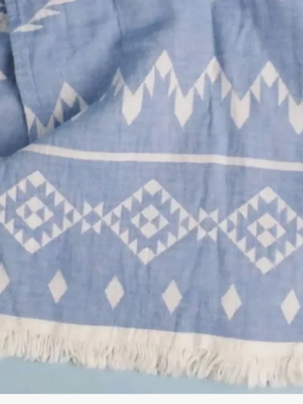 NWT Kilim Beach towel Blue and White Turkish Cotton